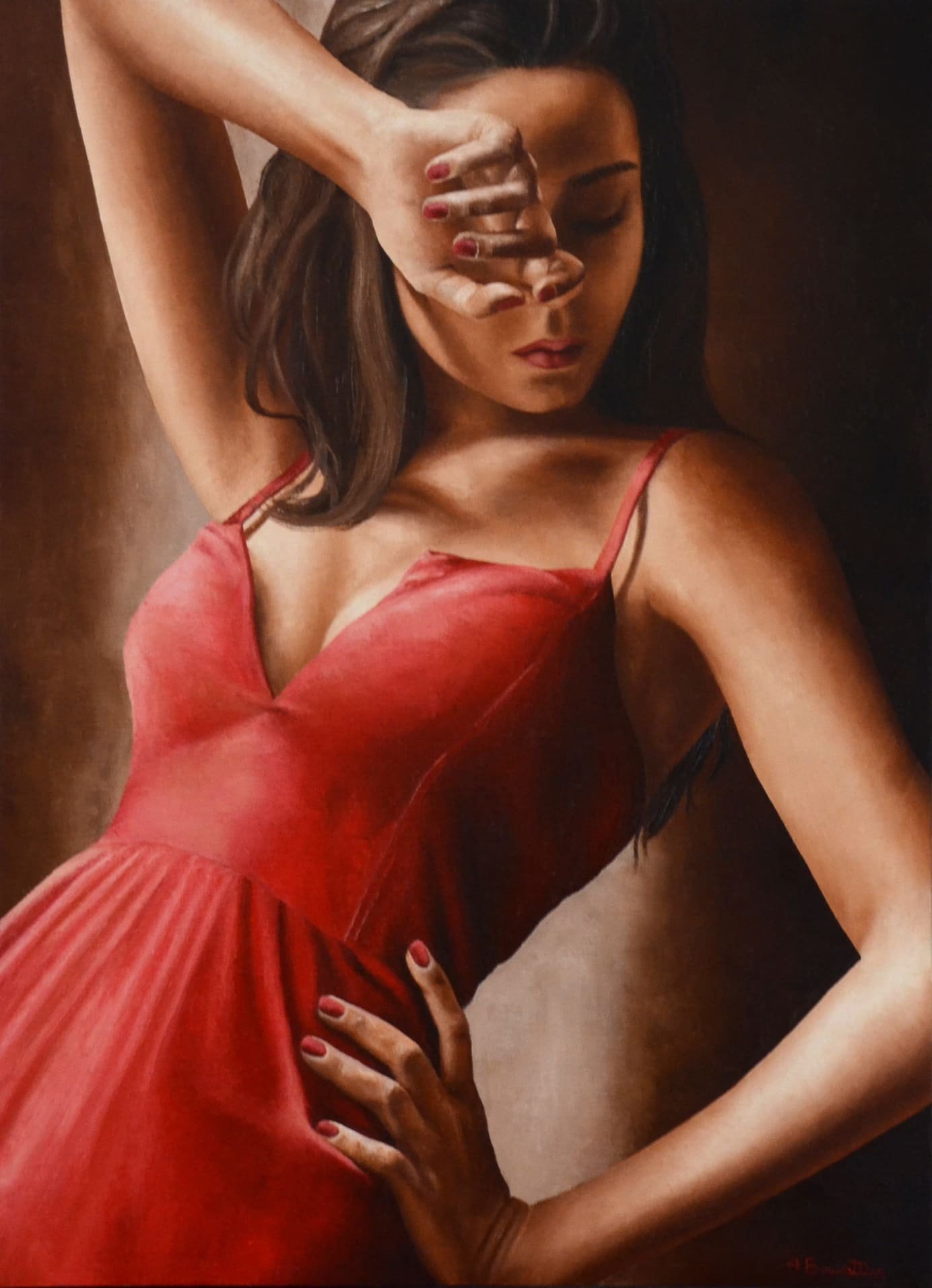 Flamenco, huile sur toile, par Annick Bouvattier