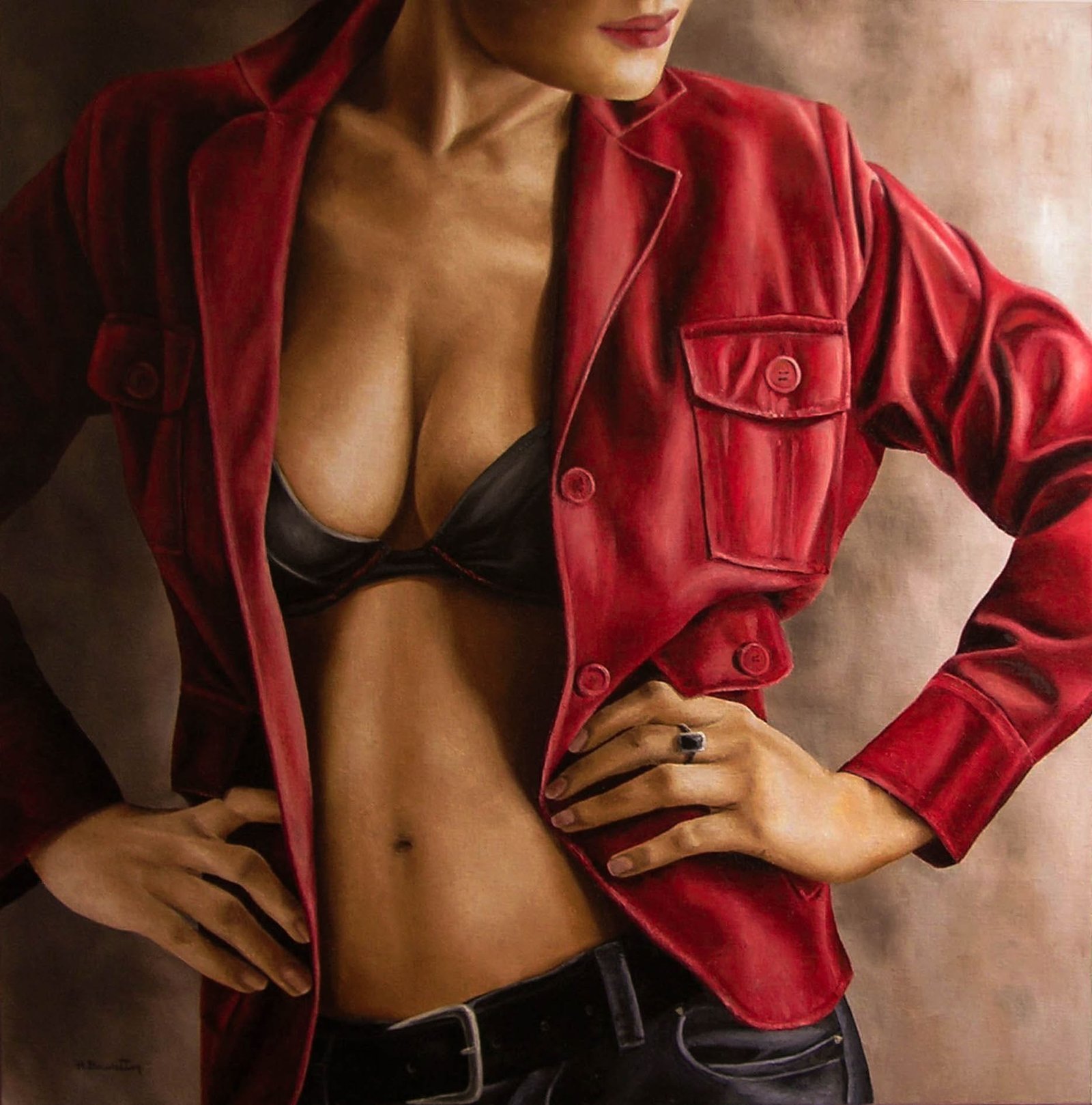 Saharienne, huile sur toile, par Annick Bouvattier