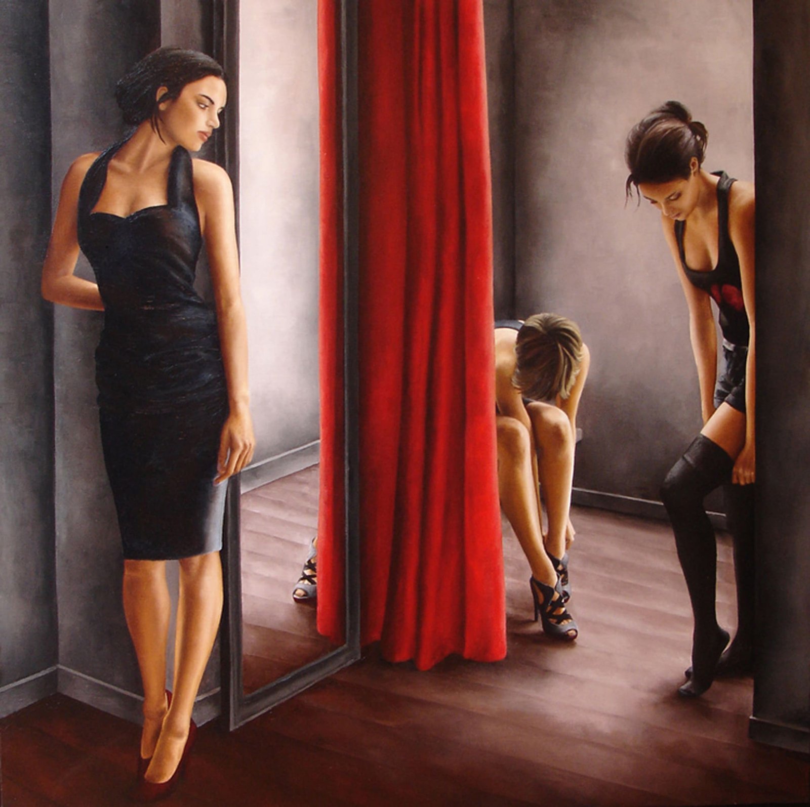 Show Room, huile sur toile, par Annick Bouvattier