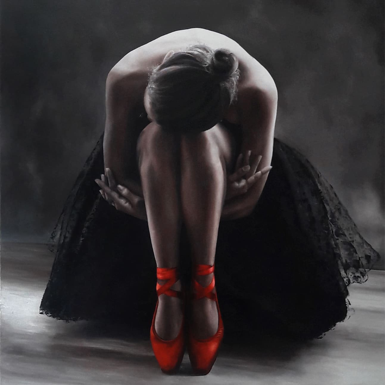 Black Swan, huile sur toile, par Annick Bouvattier