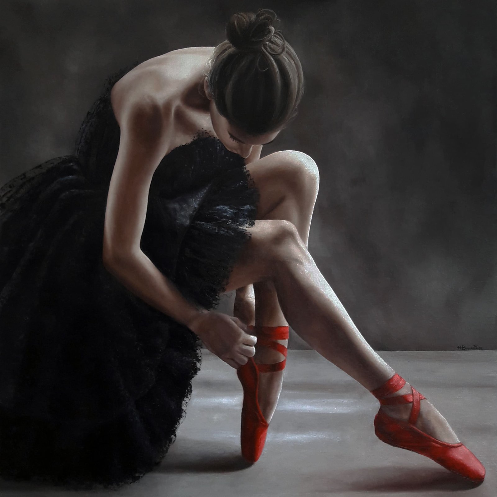 Nina, huile sur toile, par Annick Bouvattier