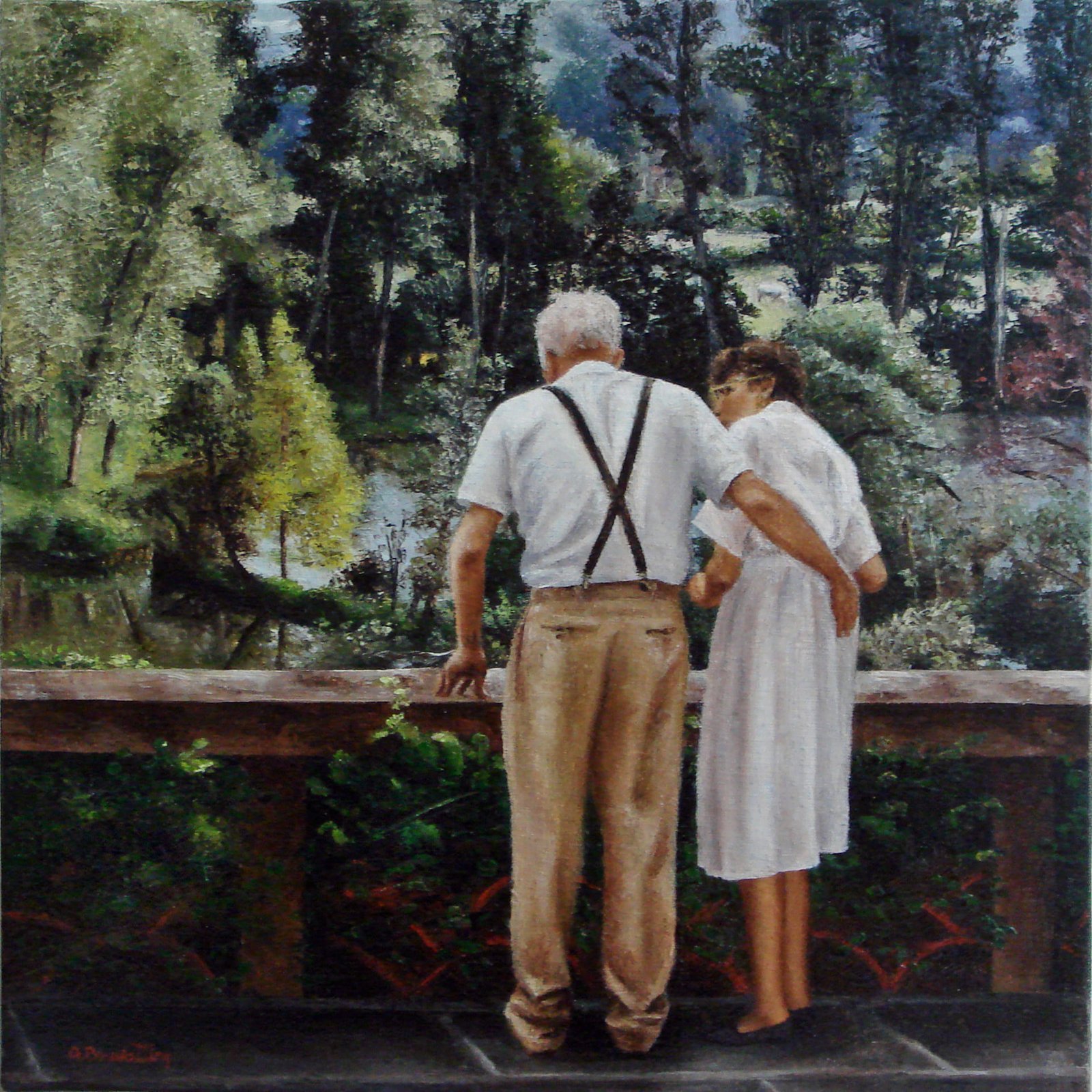 Jeanne & Augustin, huile sur toile, par Annick Bouvattier
