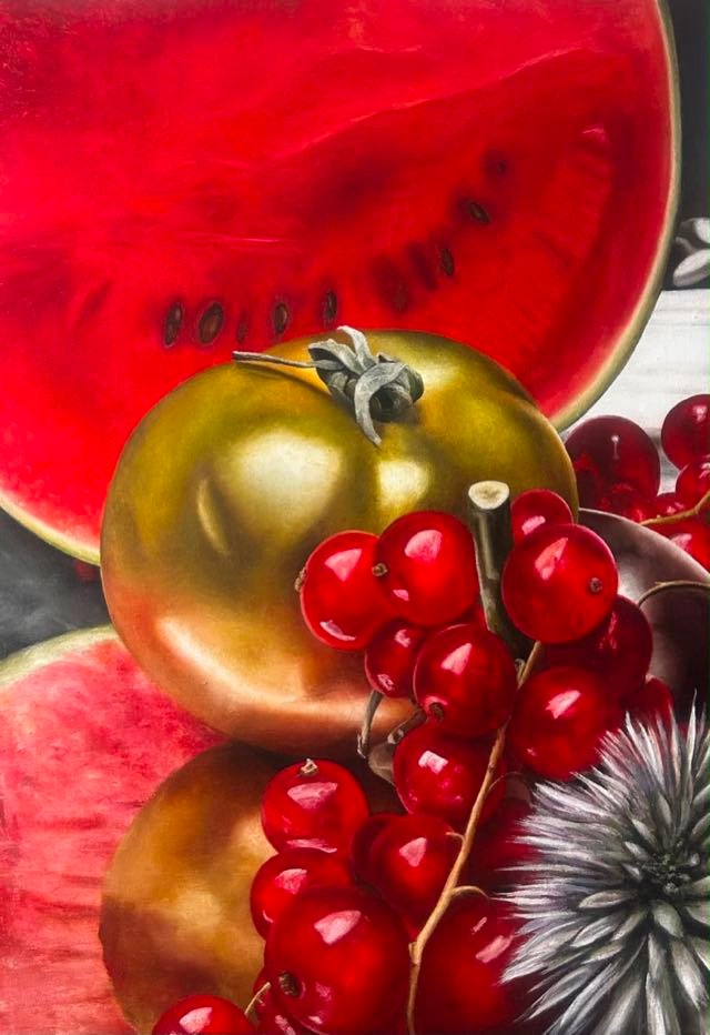 En compagnie d'une tomate verte