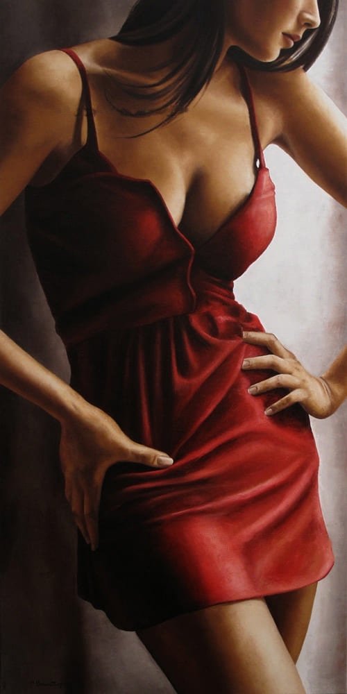 Emma, huile sur toile, par Annick Bouvattier
