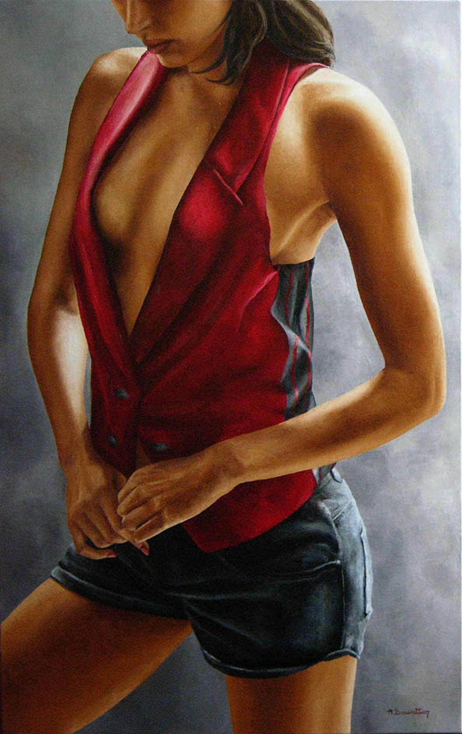 Garçonne, huile sur toile, par Annick Bouvattier