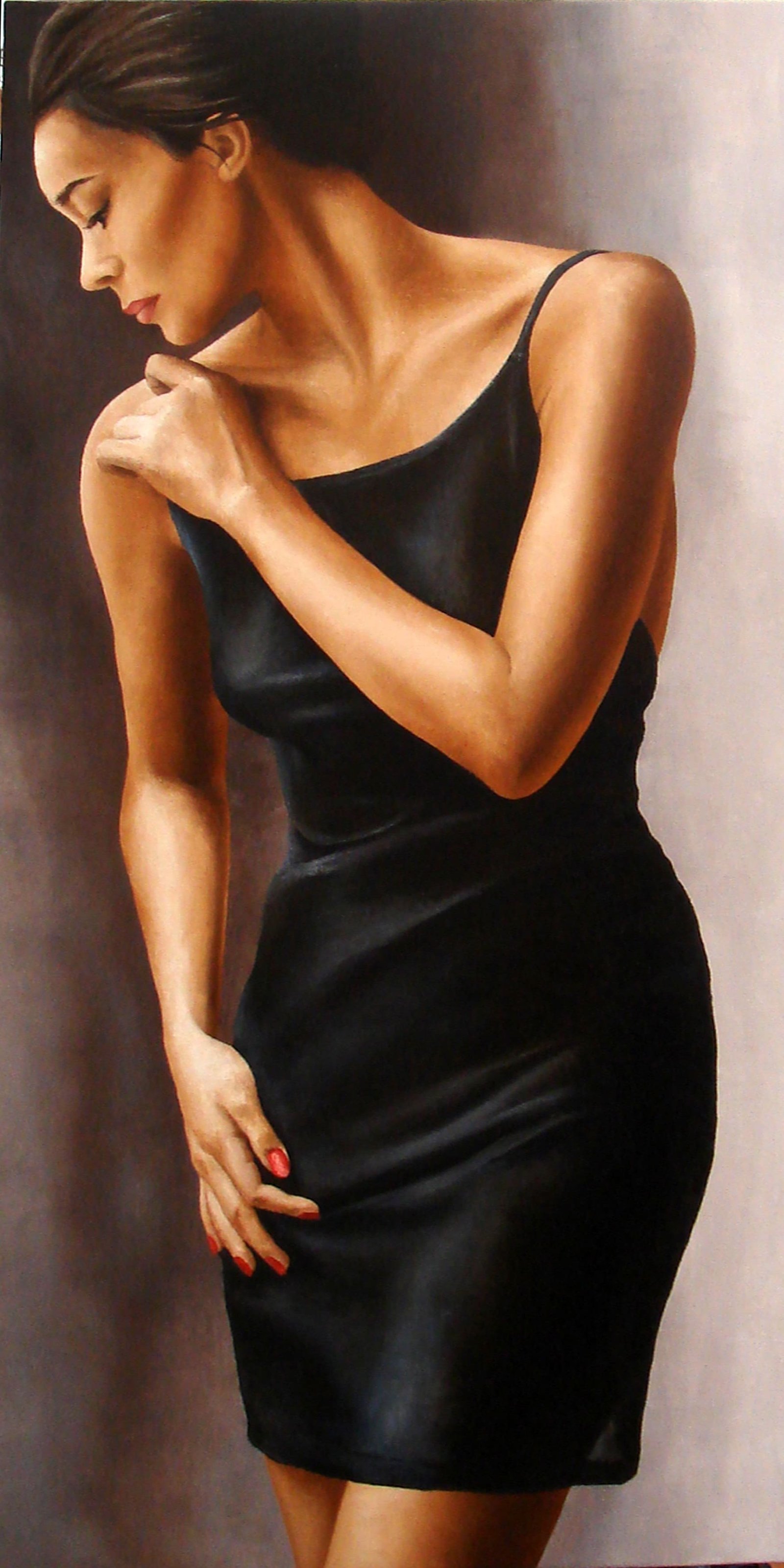 Suite Au Noir - Troisième Mouvement, huile sur toile, par Annick Bouvattier