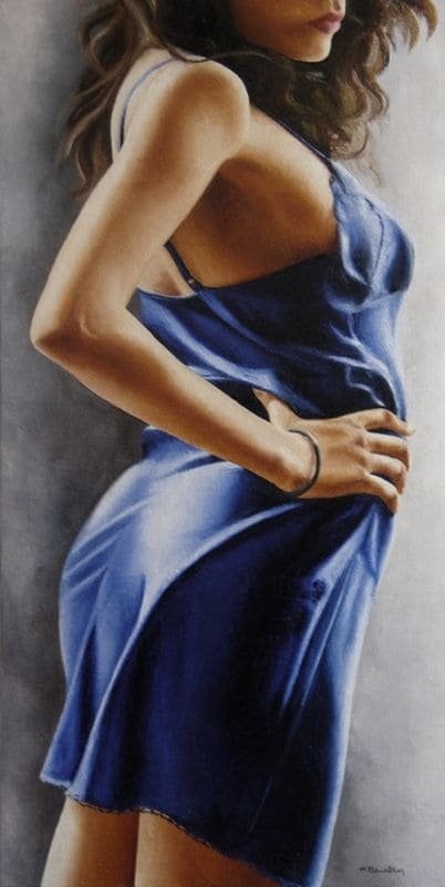 Bleu Nuit, huile sur toile, par Annick Bouvattier