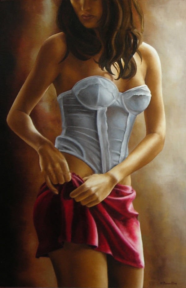 Dessus Dessous, huile sur toile, par Annick Bouvattier