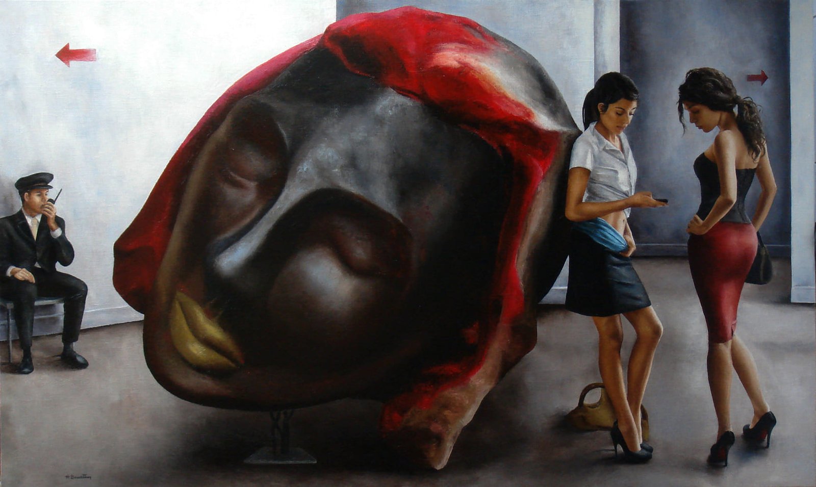 Face, huile sur toile, par Annick Bouvattier