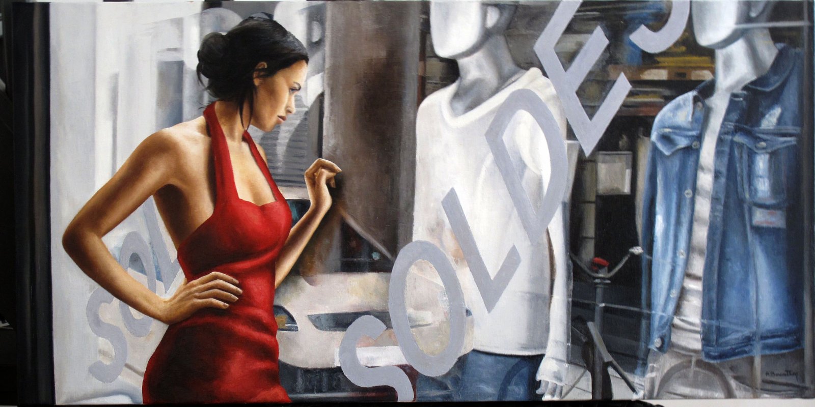 Fashion Week, huile sur toile, par Annick Bouvattier