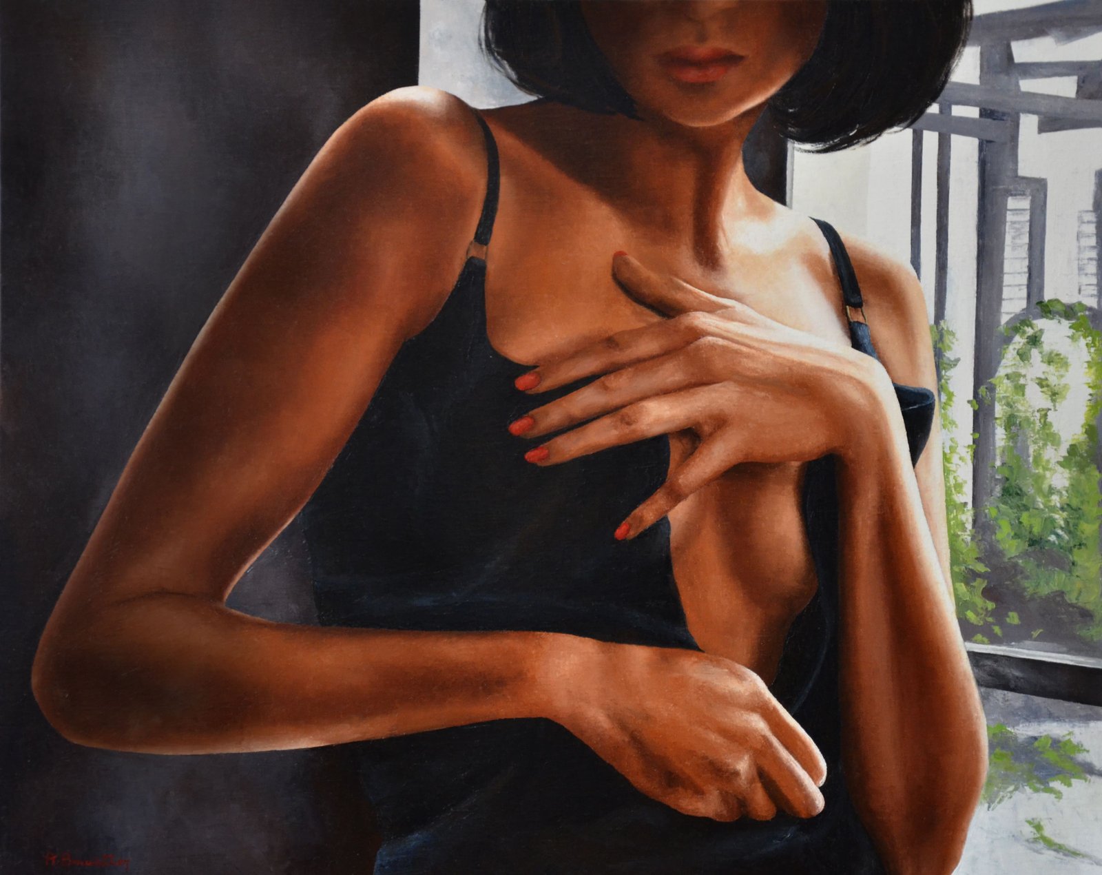 Jardin D'Hiver, huile sur toile, par Annick Bouvattier