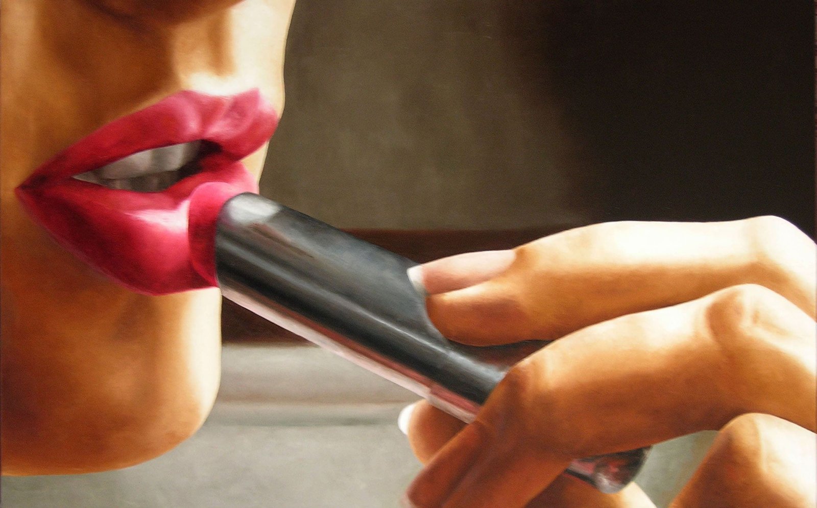 Kiss, huile sur toile, par Annick Bouvattier