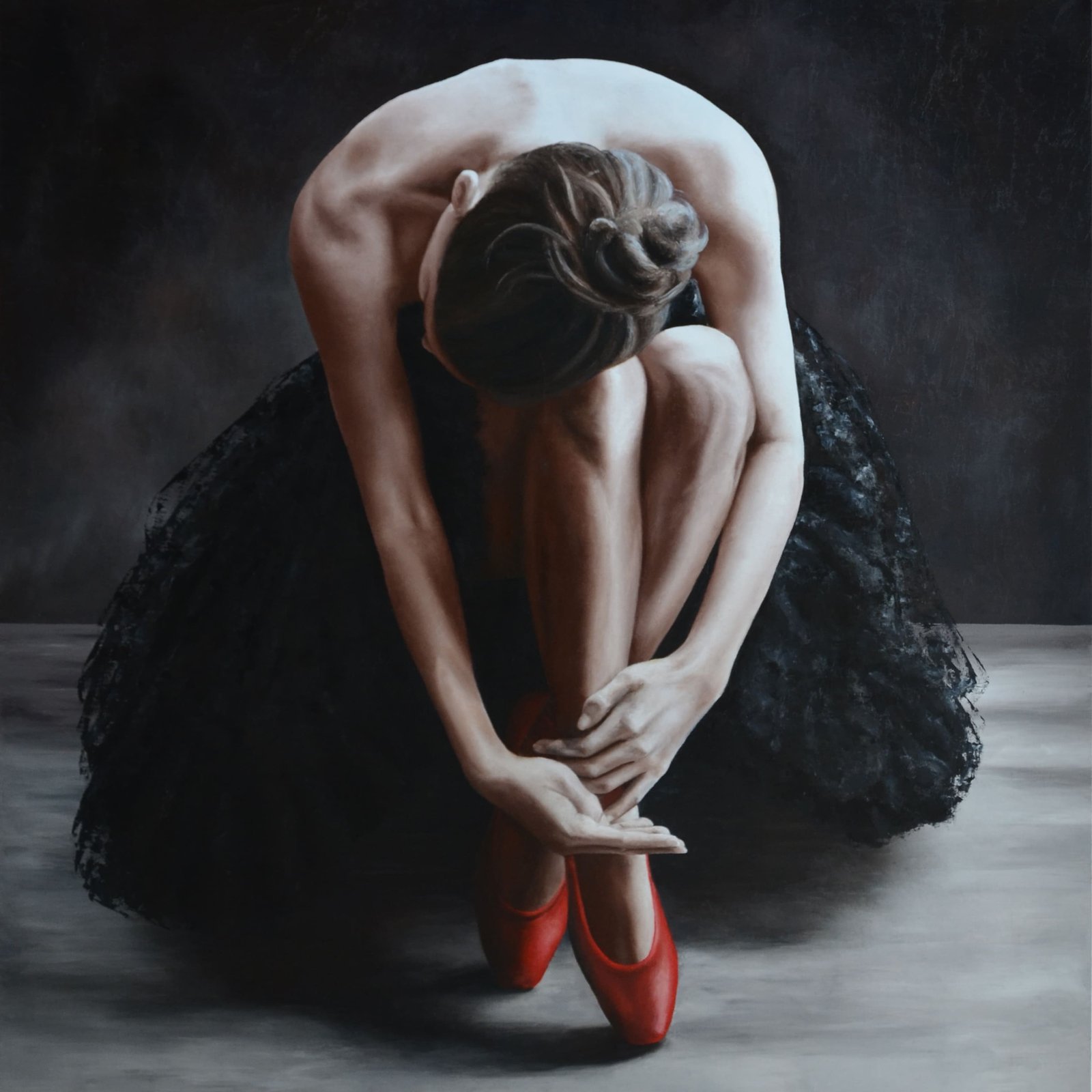 Le Repos Du Cygne, huile sur toile, par Annick Bouvattier