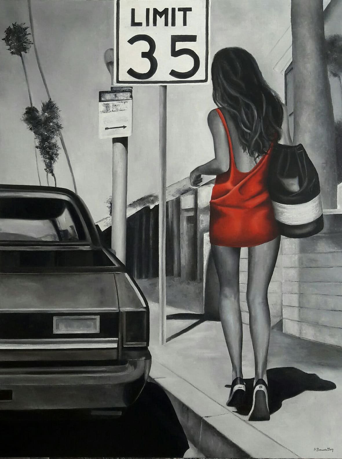 Miami, huile sur toile, par Annick Bouvattier