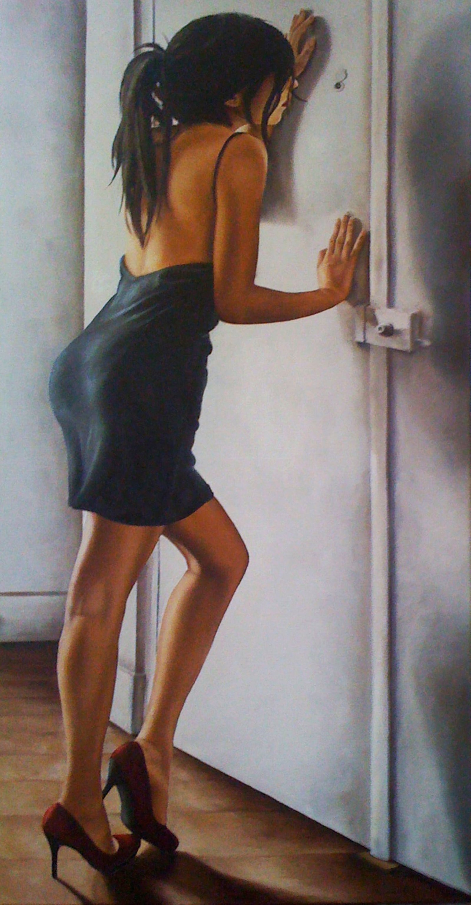 Œillade, huile sur toile, par Annick Bouvattier