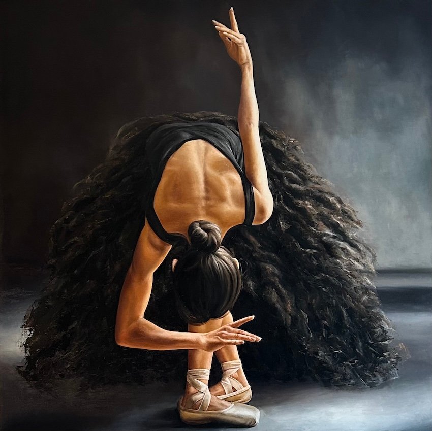 Salutations, huile sur toile, par Annick Bouvattier