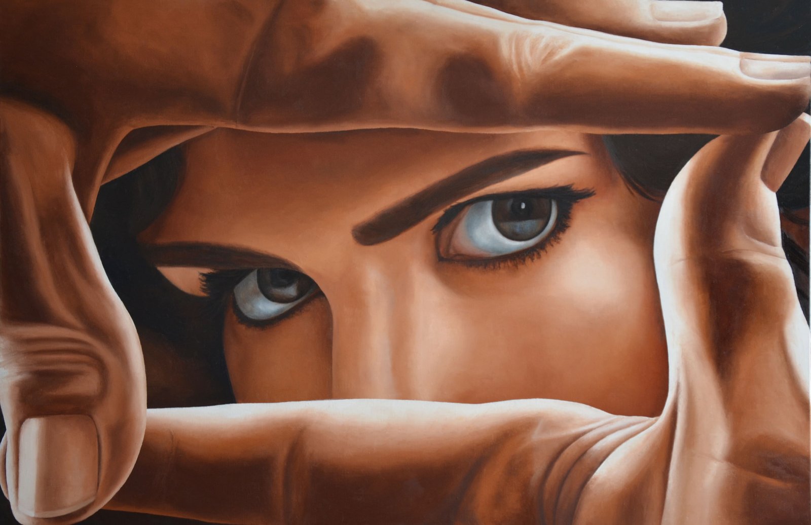 Le Regard, huile sur toile, par Annick Bouvattier