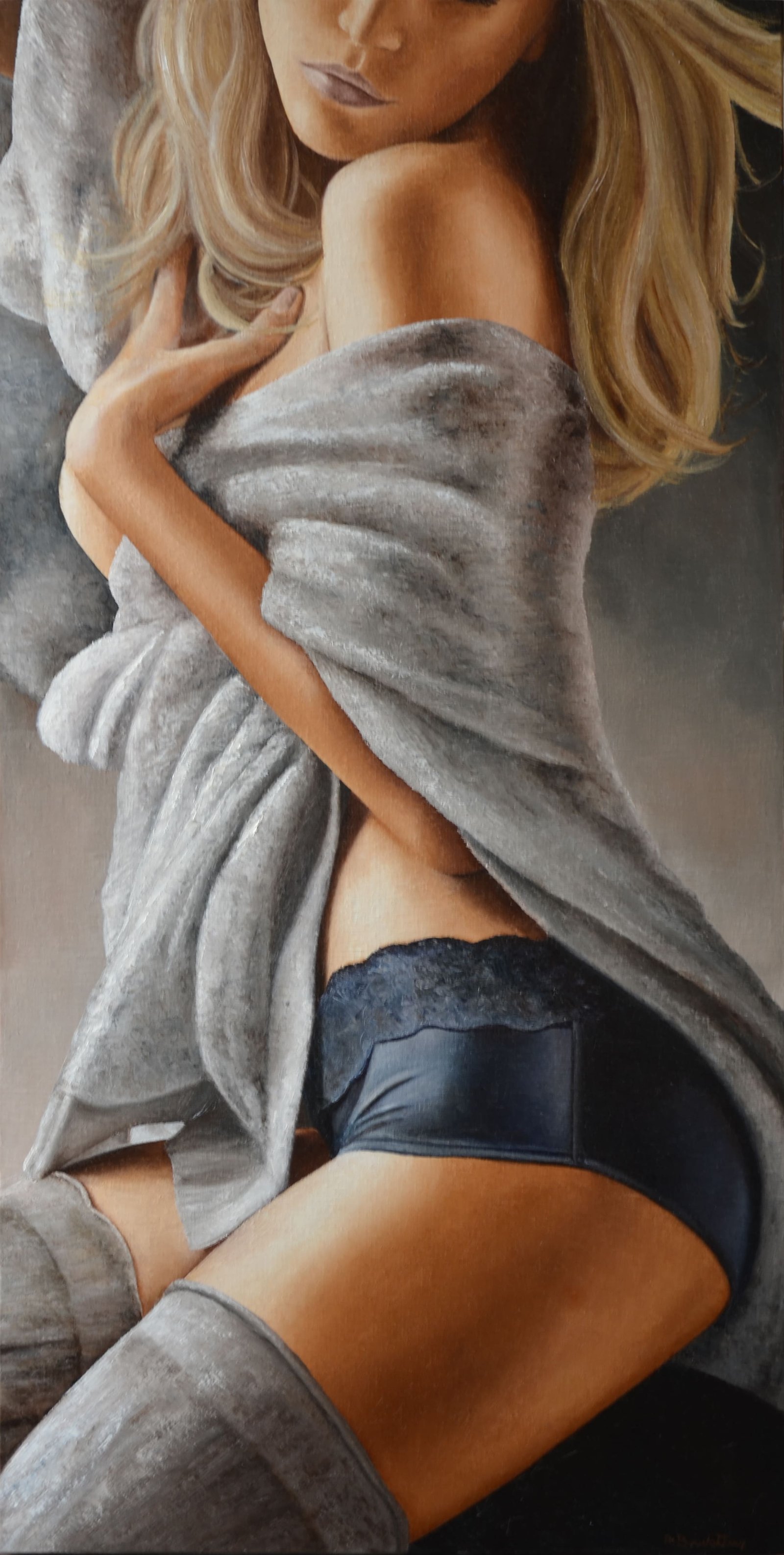 Lena, huile sur toile, par Annick Bouvattier
