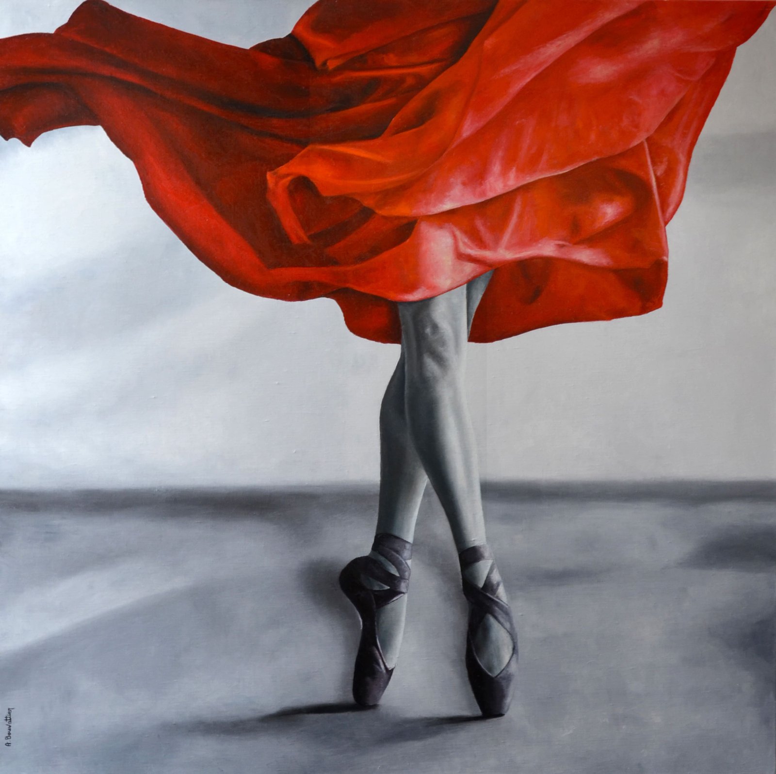 Pétales, huile sur toile, par Annick Bouvattier