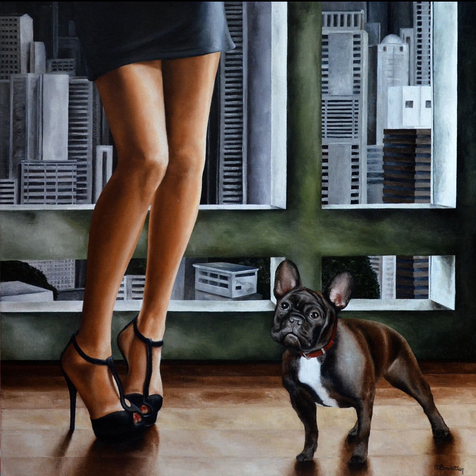 Touchez Pas Au Grisby, huile sur toile, par Annick Bouvattier